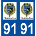91 Athis-Mons logo autocollant plaque stickers ville