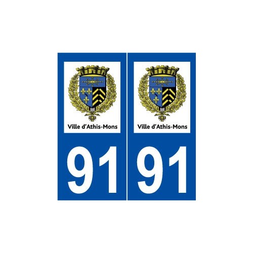 91 Athis-Mons logo autocollant plaque stickers ville
