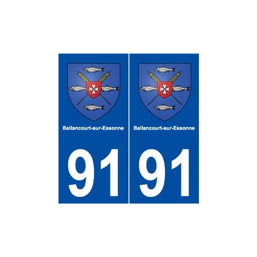 91 Ballancourt-sur-Essonne blason autocollant plaque stickers ville