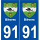 91 Bièvres blason autocollant plaque stickers ville