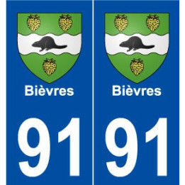 91 Bièvres blason autocollant plaque stickers ville