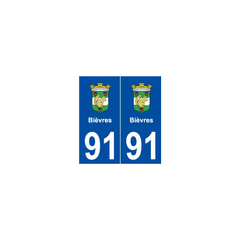 91 Bièvres logo autocollant plaque stickers ville