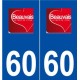 60 Beauvais logo autocollant plaque stickers ville