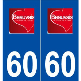 60 Beauvais logo autocollant plaque stickers ville