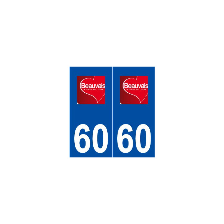 60 Beauvais logo autocollant plaque stickers ville