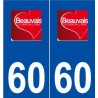 60 Beauvais logo autocollant plaque stickers ville
