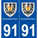 91 Boussy-Saint-Antoine blason autocollant plaque stickers ville