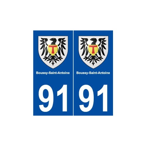 91 Boussy-Saint-Antoine blason autocollant plaque stickers ville