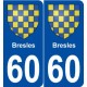 60 Bresles blason autocollant plaque stickers ville