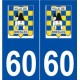 60 Bresles logo autocollant plaque stickers ville
