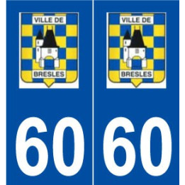 60 Bresles logo autocollant plaque stickers ville