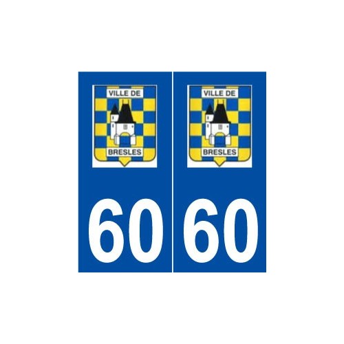 60 Bresles logo autocollant plaque stickers ville