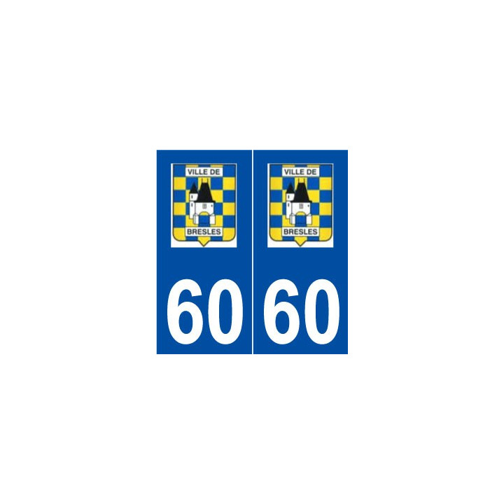 60 Bresles logo autocollant plaque stickers ville