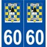 60 Bresles logo autocollant plaque stickers ville