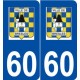 60 Bresles logo autocollant plaque stickers ville