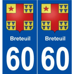 60 Breteuil blason autocollant plaque stickers ville