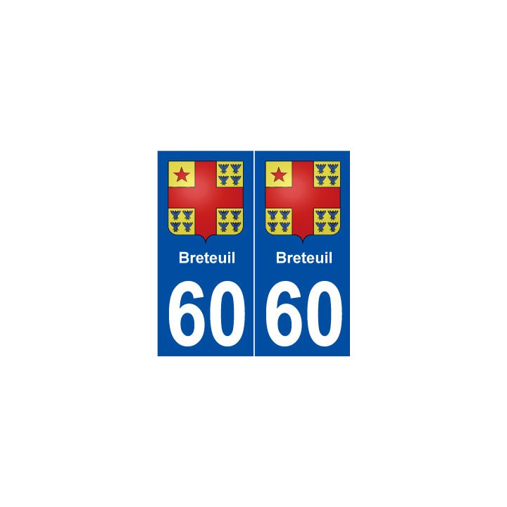 60 Breteuil blason autocollant plaque stickers ville