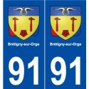 91 Brétigny-sur-Orge blason autocollant plaque stickers ville