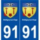91 Brétigny-sur-Orge blason autocollant plaque stickers ville