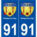 91 Brétigny-sur-Orge blason autocollant plaque stickers ville