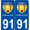 91 Brétigny-sur-Orge blason autocollant plaque stickers ville