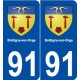 91 Brétigny-sur-Orge blason autocollant plaque stickers ville