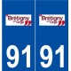 91 Brétigny-sur-Orge logo autocollant plaque stickers ville