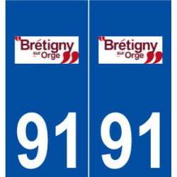 91 Brétigny-sur-Orge logo autocollant plaque stickers ville