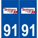 91 Brétigny-sur-Orge logo autocollant plaque stickers ville