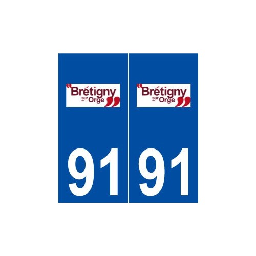91 Brétigny-sur-Orge logo autocollant plaque stickers ville
