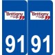 91 Brétigny-sur-Orge logo autocollant plaque stickers ville