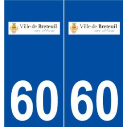 60 Breteuil logo autocollant plaque stickers ville