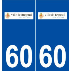 60 Breteuil logo autocollant plaque stickers ville