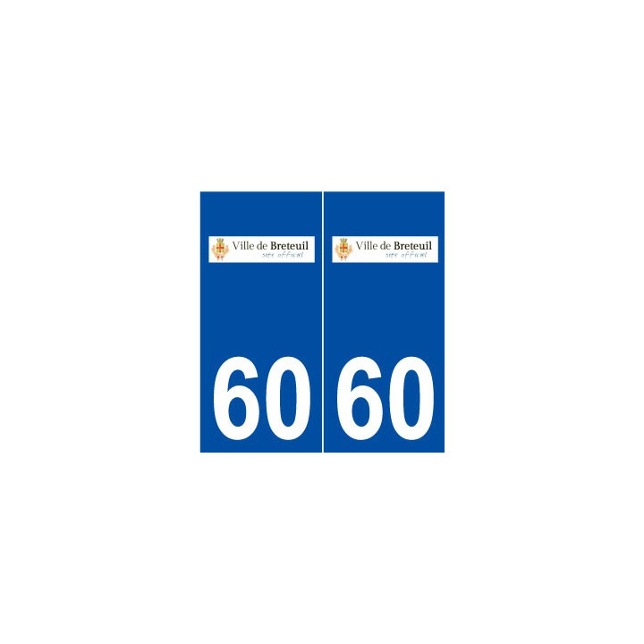 60 Breteuil logo autocollant plaque stickers ville