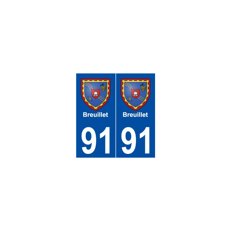 91 Breuillet blason autocollant plaque stickers ville