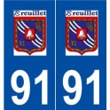 91 Breuillet logo autocollant plaque stickers ville