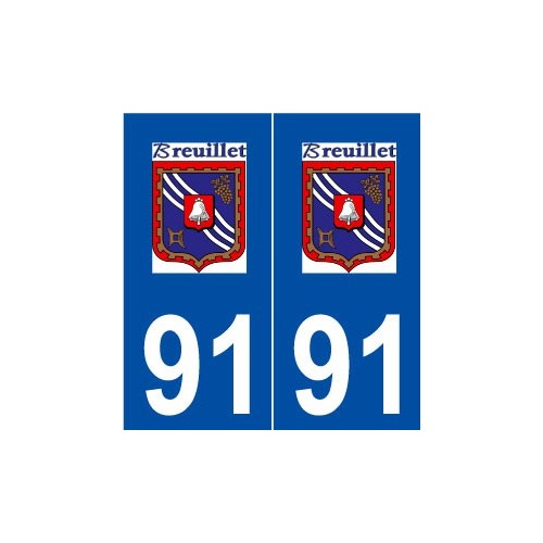 91 Breuillet logo autocollant plaque stickers ville