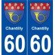 60 Chantilly stemma adesivo piastra adesivi città