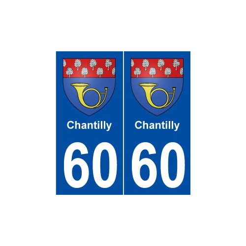 60 Chantilly blason autocollant plaque stickers ville