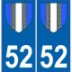 52 Haute-Marne autocollant plaque blason armoiries stickers département
