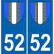 52 Haute-Marne autocollant plaque blason armoiries stickers département