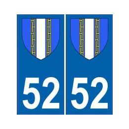 52 Haute-Marne autocollant plaque blason armoiries stickers département