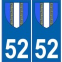 52 Haute-Marne sticker plate coat of arms coat of arms stickers department