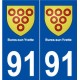 91 Bures-sur-Yvette  blason autocollant plaque stickers ville