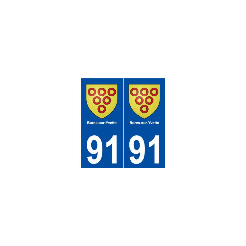 91 Bures-sur-Yvette  blason autocollant plaque stickers ville