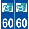 60 Chantilly logo autocollant plaque stickers ville