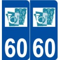 60 Chantilly logo autocollant plaque stickers ville