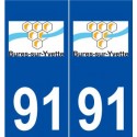 91 Bures-sur-Yvette logo autocollant plaque stickers ville