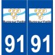 91 Bures-sur-Yvette logo autocollant plaque stickers ville
