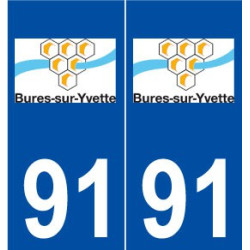 91 Bures-sur-Yvette logo autocollant plaque stickers ville
